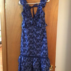 La Maison Talulah | Blue Eyelet Midi Dress | S